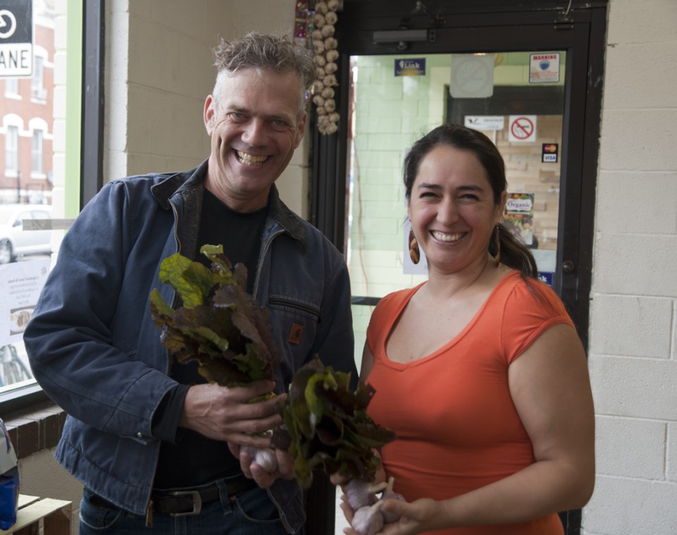 Sonia with one of her local farm vendors.